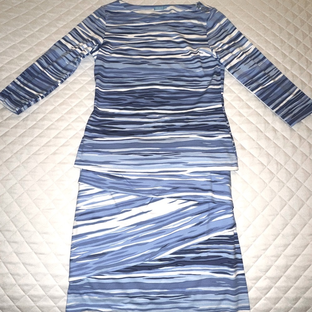 J. McLaughlin Blue Striped Skirt Set